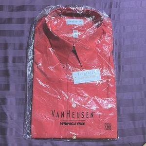 VAN HEUSEN WRINKLE FREE POPLIN DRESS SHIRT SIZE 16-34/35 NWT!